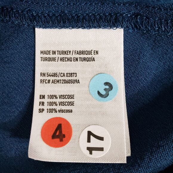 American Eagle Womens Top Medium Choker Long Bell Sleeve Peasant Boho Keyhole - Picture 9 of 10